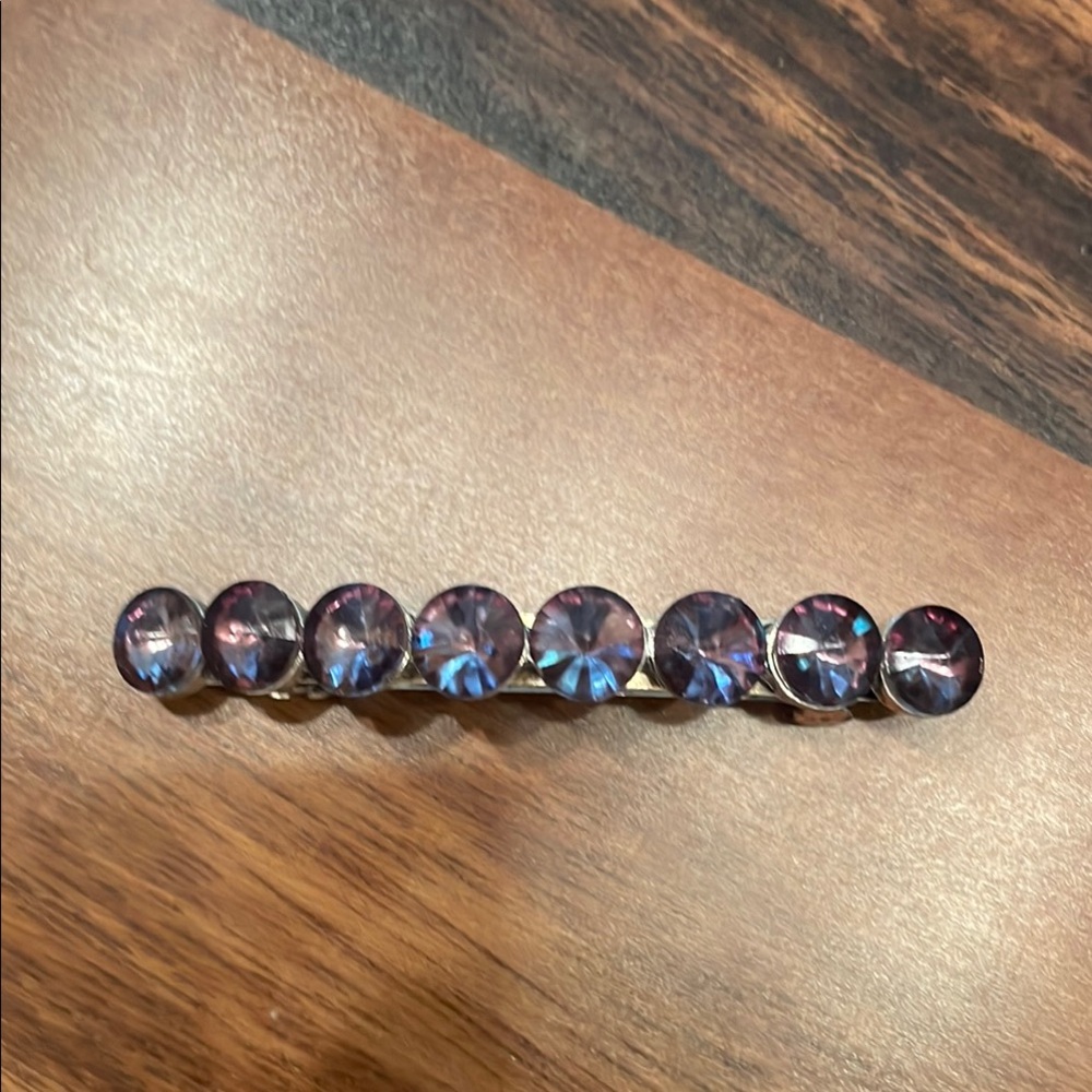 Purple Rhinestone Hair Clip